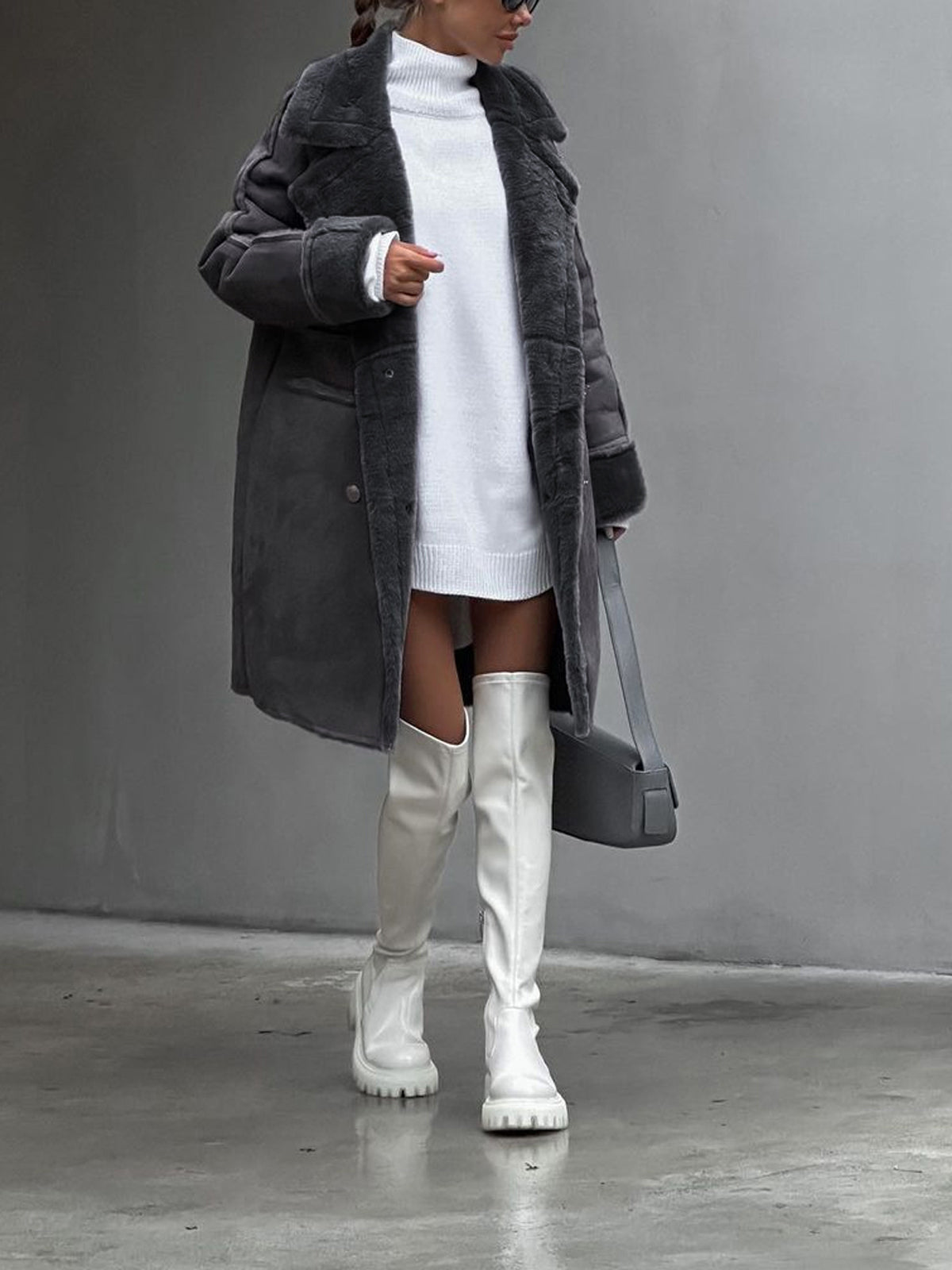 Miriam | Maxi veste en cuir Chamois