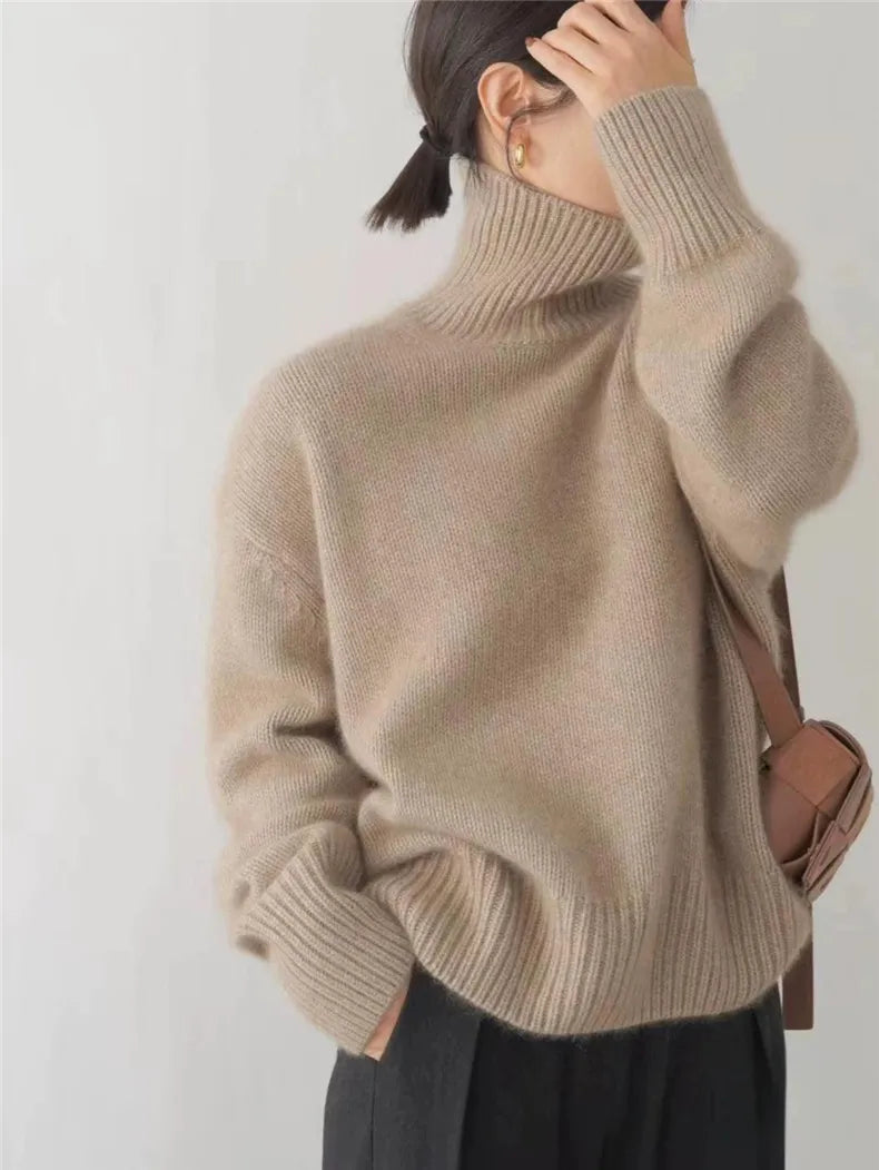 Leinen | Pull à col roulé côtelé et confortable