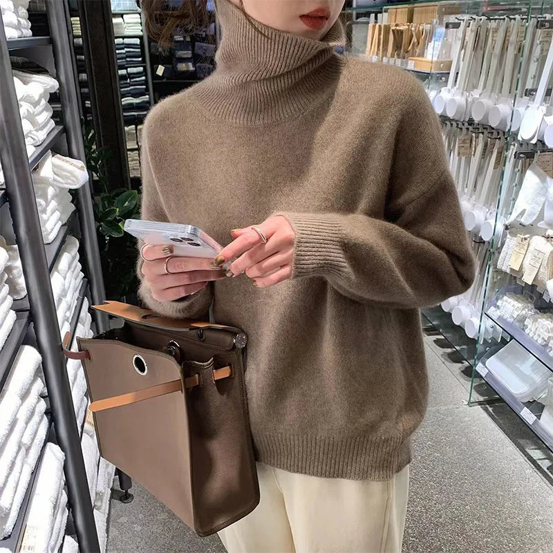 Monika | Pull à col roulé en maille douce et confortable