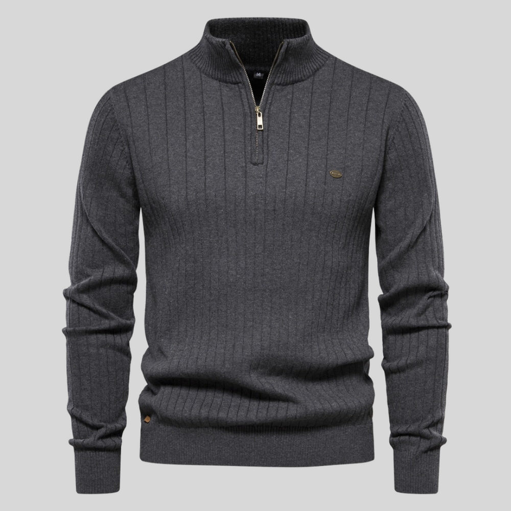Perun | Pull élégant à col zippé pour hommes