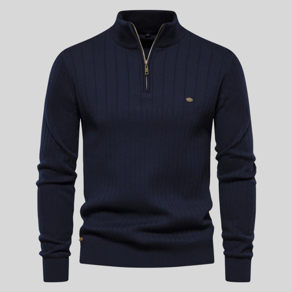 Perun | Pull élégant à col zippé pour hommes
